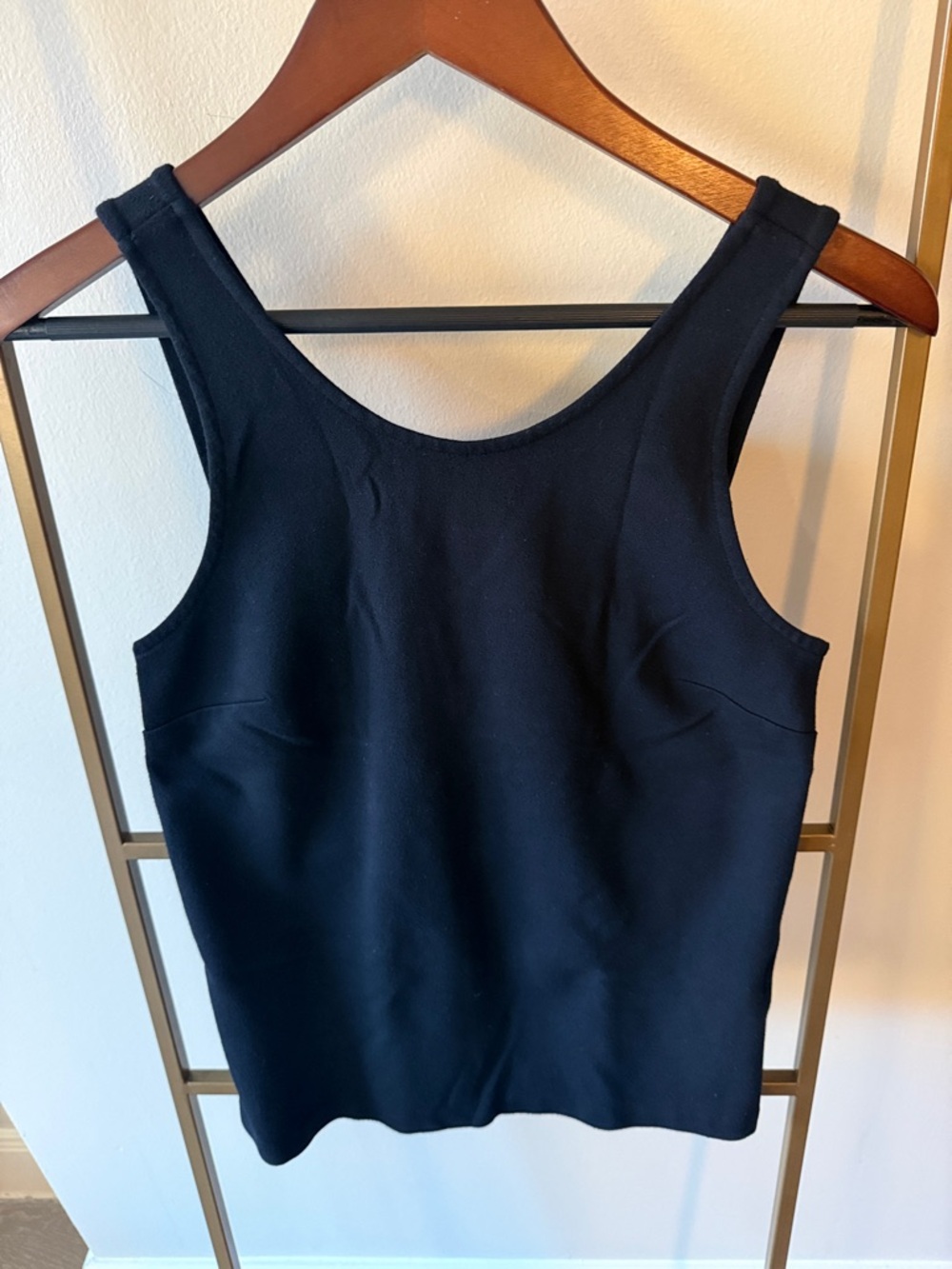 J. Crew Black V-Back Top